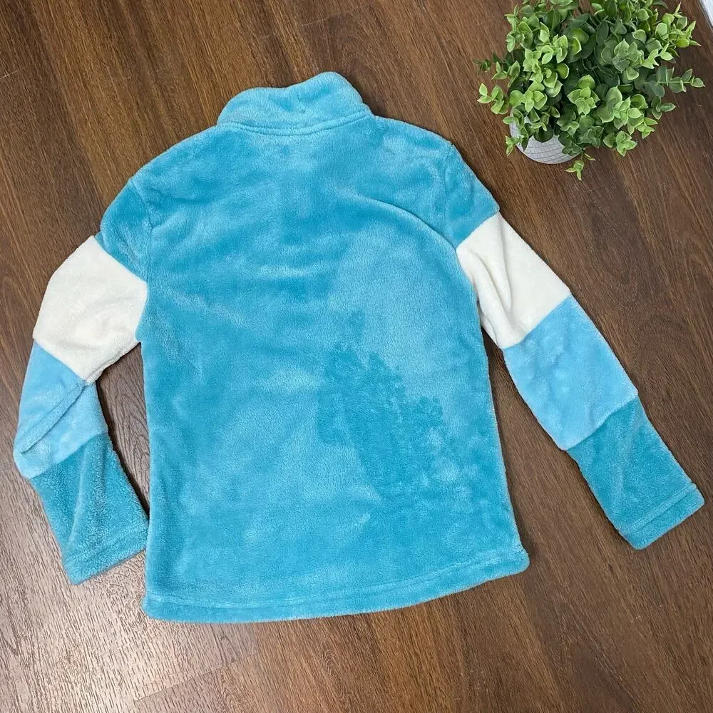 Girls Star Ride Blue & Cream Striped Fleece Pullover Sweatshirt Large 14/16